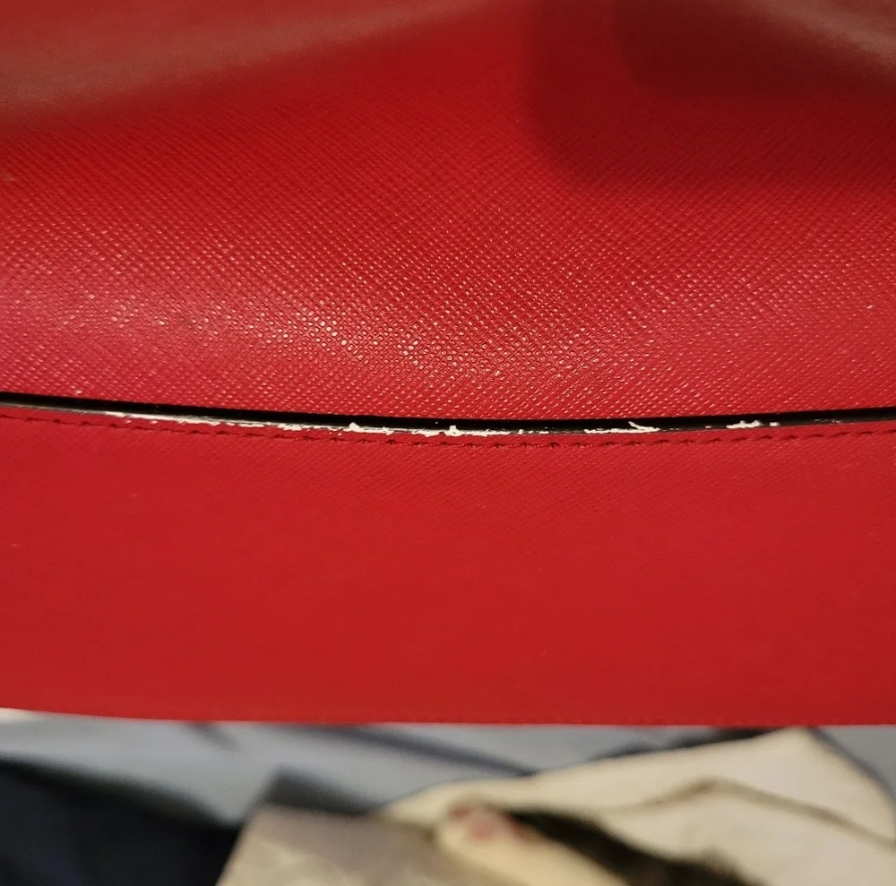 Michael‎ Kors Karla Red Leather Satchel w. Gold Hardware Office Siren Maximalist